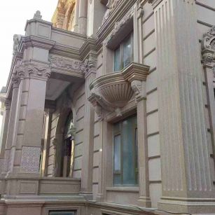 雅安 黄金麻花岗岩光面别墅外墙干挂施工完成