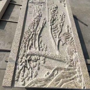 雅安 黄金麻雕刻板浮雕迎客松