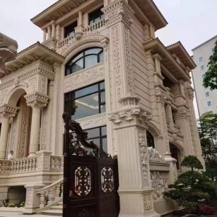 雅安 黄金麻花岗岩别墅外墙干挂效果展示