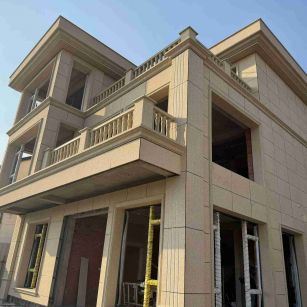 雅安 黄金麻花岗岩石材荔枝面外墙干挂效果展示