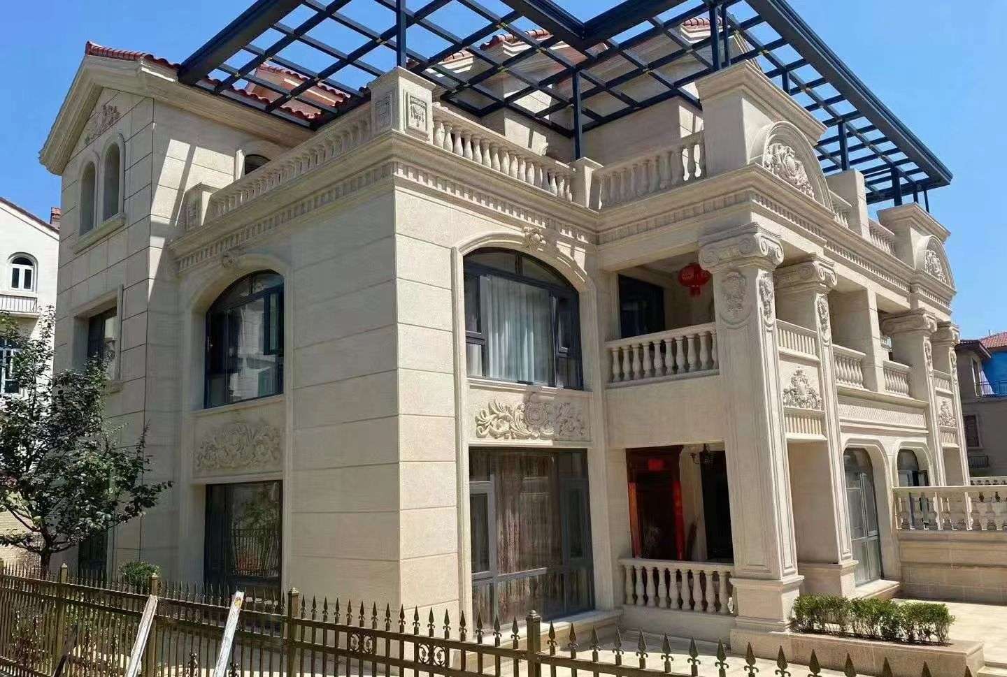 雅安 黄金麻花岗岩荔枝面别墅外墙干挂