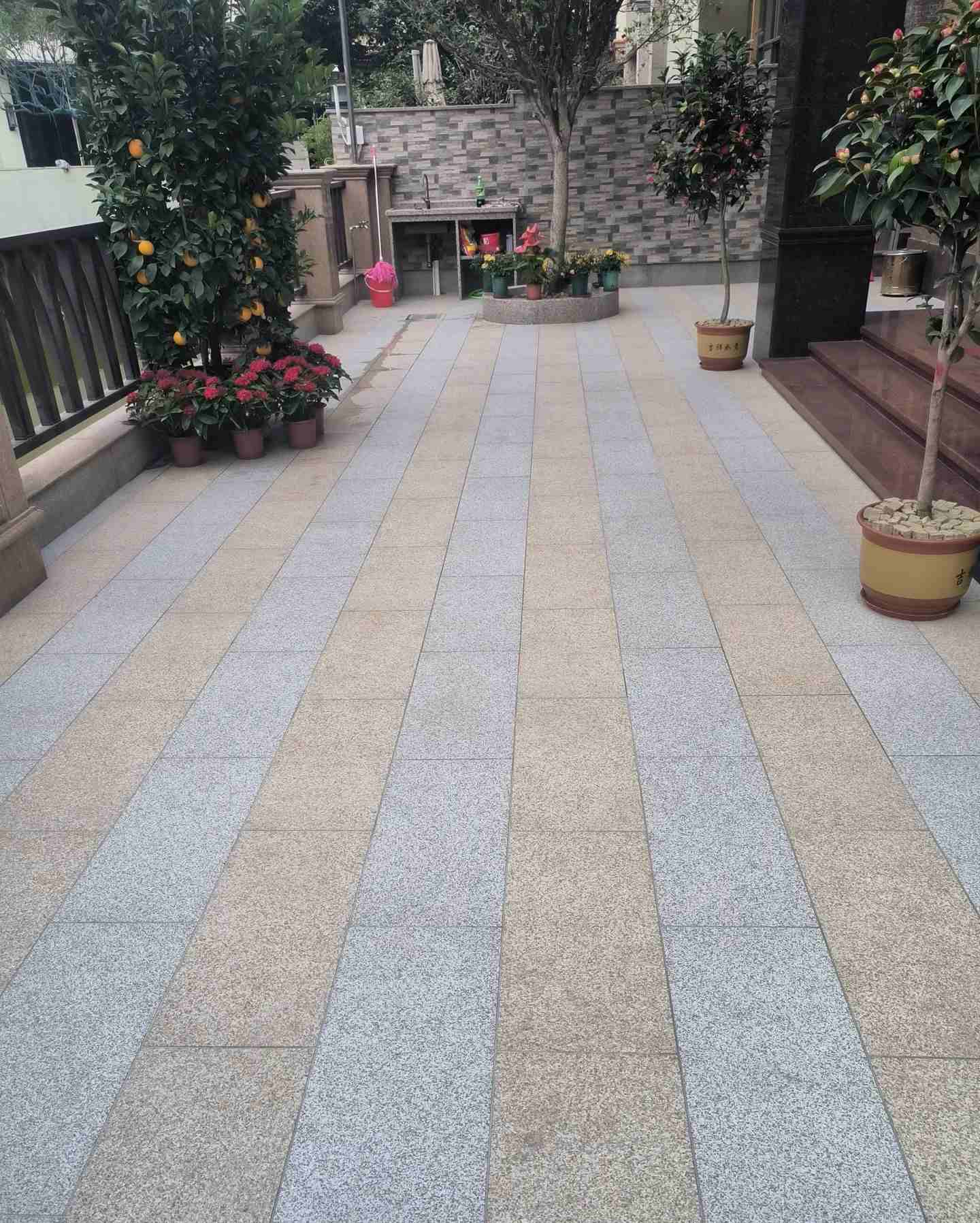 雅安 黄金麻白麻荔枝面庭院铺装展示