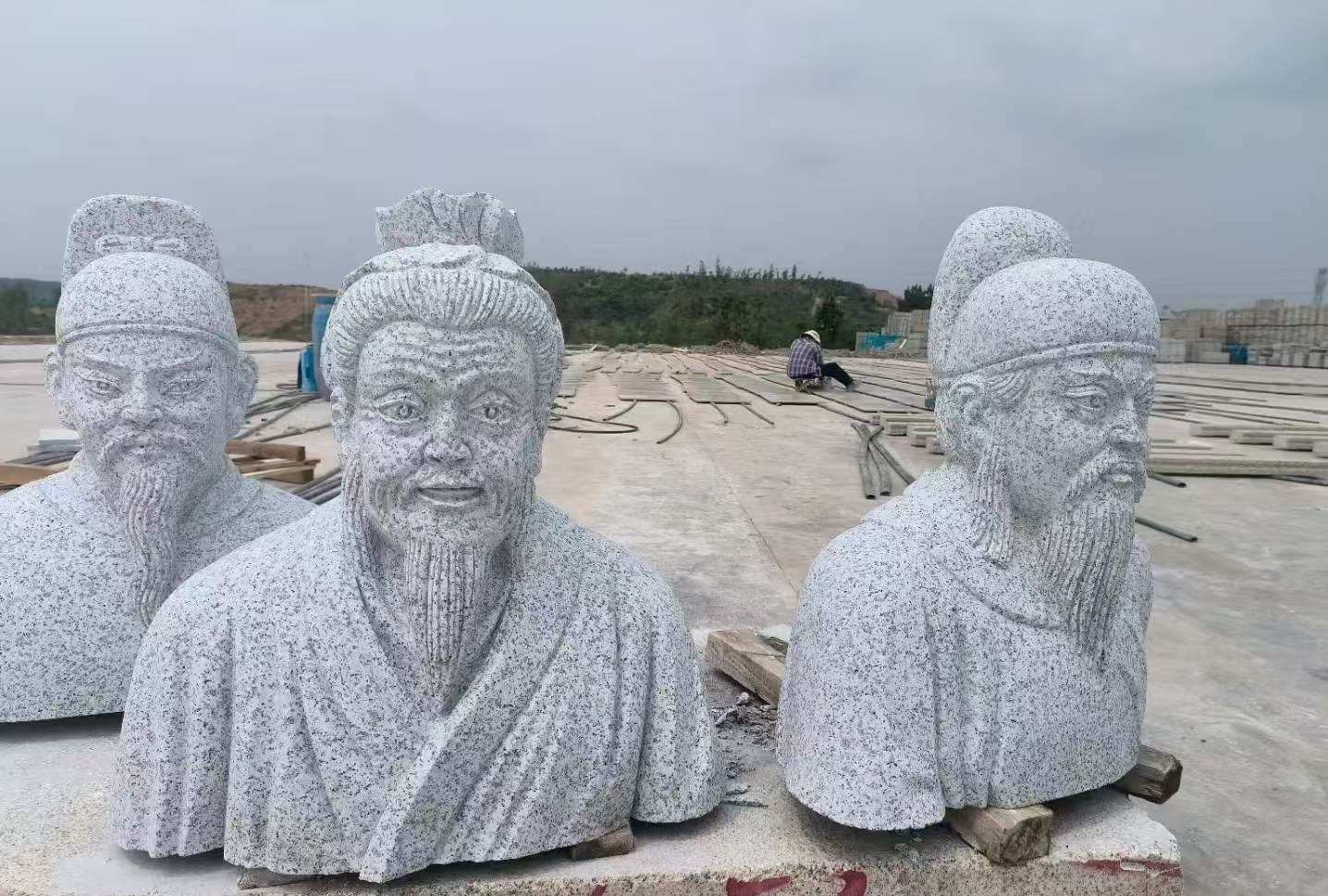 雅安 白麻花岗岩石材人物立体雕刻