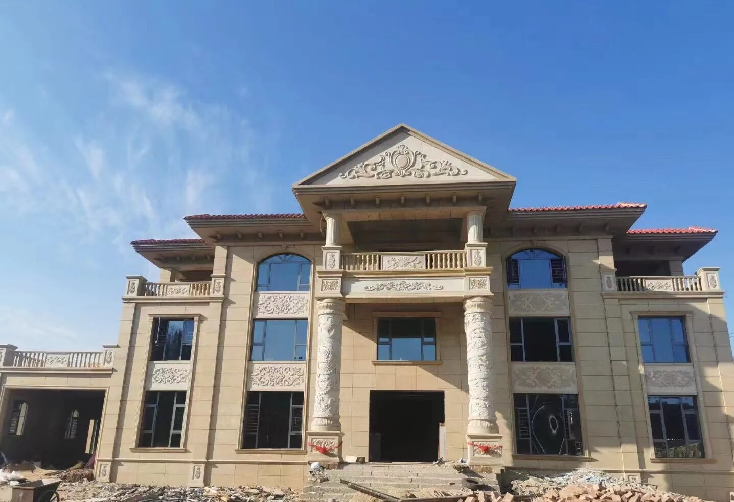 雅安 黄金麻花岗岩别墅外墙干挂