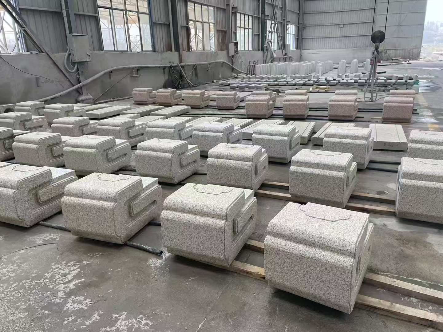 雅安 白麻花岗岩异形加工-石凳，坐凳