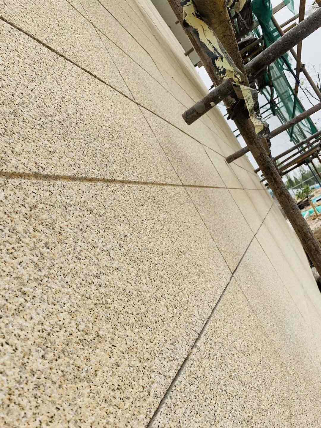 雅安 黄金麻花岗岩荔枝面外墙干挂石材效果示例